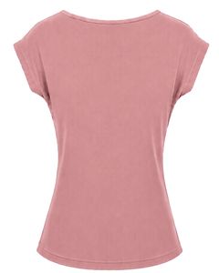 Customized Dusty Pink Women Casual T Shirt Floral Ring Neck Short Sleeve Summer Fashion Soft Stretch Ladies Tee Blouse <b>Top</b> Wear - Product Image 2