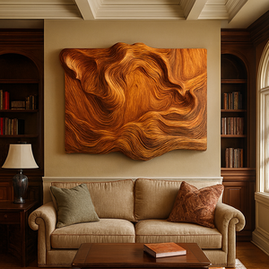 Sculpture murale unique de style Art Déco, décoration murale suspendue, artisanat en bois, œuvre d'art, sculpture murale artisanale - Product Image 4