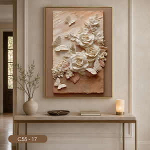 HALO Art mural abstrait populaire, peinture florale, acrylique, verre trempé, miroir, décoration contemporaine, OEM ODM, fabriqué au Vietnam - Product Image 6