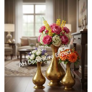 Florero de Metal dorado antiguo, Decoración de mesa para el hogar de estilo americano único, elegante Floral para macetas decorativas para interiores, jarrones - Product Image 6