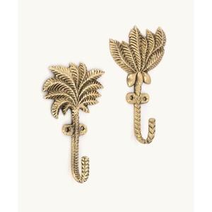 Gancho de pared vintage de latón con forma de palmera, pieza única, hecho a mano, fácil de montar, colgador de metal, antirrobo, ganchos decorativos, sets de regalo, lo último - Product Image 1