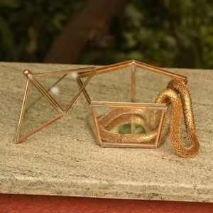 Rustic Metal & Glass Jewelry Box Decorative Keepsake Organizer for Rings Earrings Necklace Bracelet Home Dresser Decor - Product Image 6