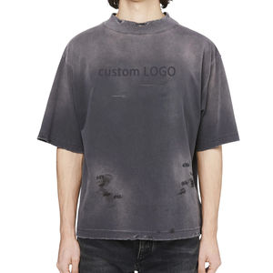 เสื้อยืดคอกลมดีไซน์ล่าสุด คุณภาพพรีเมียม สไตล์วินเทจ ลุคทำสีซีดแบบย้อนยุค ทรงโอเวอร์ไซส์ ขายส่ง ราคาถูก เหมาะสำหรับผู้ชายใส่ในช่วงฤดูร้อน - Product Image 4