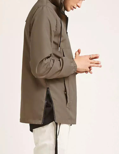 Wholesale Spring Quarter Zip <b>Canvas</b> Stand Collar Windproof <b>Men's</b> High Quality Sports Windbreaker Pullover 100% Nylon <b>Jacket</b> - Product Image 4