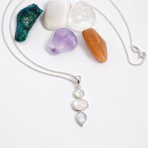 Triple <b>Rainbow</b> Moonstone 925 Sterling Silver Vintage Charm Pendant June Birthstone Gemstone Jewelry OEM Exporter India Women Men - Product Image 3