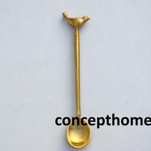 Cuillère à thé en acier inoxydable, forme coquille, faite à la main, gaufrée, manche long, poli miroir, écologique, plaqué argent, design moderne - Product Image 4