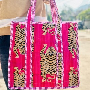 Bolso tote acolchado de algodón, hecho a mano en India, bolso de compras de algodón para mujer, bolso de hombro, producto al por mayor. - Product Image 4