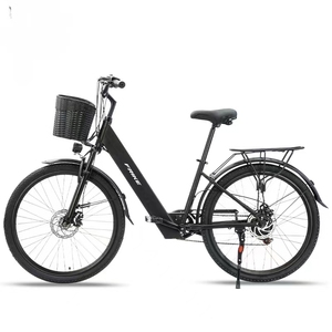 Bicicleta eléctrica urbana de 26 pulgadas para chicas y mujeres, con cuadro bajo, batería de litio de 36V 8Ah y motor sin escobillas de 250W - Product Image 5