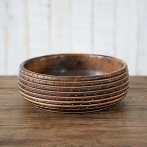 Tazón Redondo de Madera Hecho a Mano para Servir Ensaladas, Ecológico, de Madera Natural de Acacia, para Frutas, Cocina, Restaurante, Hotel - Product Image 1