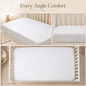 100% Organic Cotton Baby Crib Sheet | Fitted Knitted Plant Soft Breathable Custom <b>Bedding</b> OEM Wholesale India Supply Babies - Product Image 4