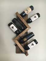 Porte-vin mural en bois moderne, support d'affichage en zigzag pour 6 bouteilles