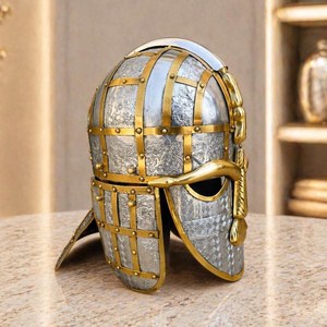 Réplique artisanale du casque de Sutton Hoo |   Casque Viking Anglo-Saxon |   Armure de guerrier médiéval |   Cadeau de collection - Product Image 2