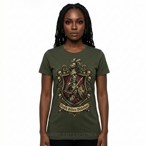 Fabricante de Camisetas Personalizadas con Estampado Gráfico del Calendario Lunar de Zombis y Fases Lunares, Camiseta de Algodón Verde Oliva para Mujer, Venta al Por Mayor - Product Image 4