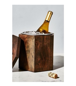 Cubo de Hielo de Madera de Acacia de Diseño Tradicional a Precio de Fábrica para Bar, Hotel, Bodas, Fiestas, Almacenamiento de Cerveza y Vino - Product Image 1