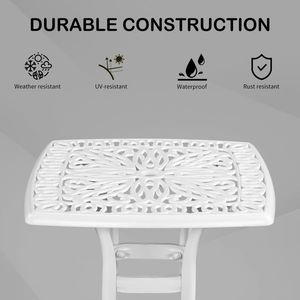 Outdoorr Cast Aluminum Square Cocktail Table for Backyard Pool Outdoor Bar or Side Table Paio - Product Image 6