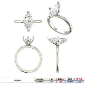 Bague pour femme sertie de 6 diamants taille marquise en or rose 14 carats pour fête et cadeau - Product Image 2