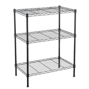 Estante de Almacenamiento de Alambre Metálico Negro de 3 Niveles con Ruedas, Productos para el Hogar y la Cocina, Cajas de Plástico, Caja de Almacenamiento - Product Image 1