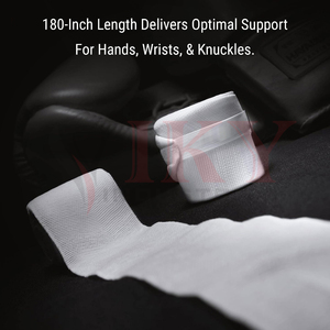 Vendas de Boxeo Elásticas de Algodón Blanco Puro, Totalmente Personalizadas, para Entrenamiento de Artes Marciales, Transpirables, con Soporte para Muñeca - Product Image 3