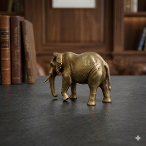 Brass Wild <b>Elephant</b> Statue <b>Decorative</b> Metal Animal Figurine for Home Office Living Room and Gift <b>Decoration</b> - Product Image 4