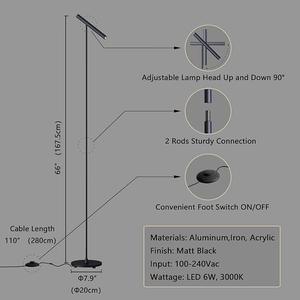 โคมไฟตั้งพื้นสีดำสไตล์อินดัสเทรียลพร้อมกรงโลหะสำหรับตกแต่งบ้านสไตล์ลอฟท์สมัยใหม่ - Product Image 3