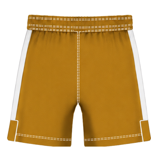 Ensemble uniforme de rugby à manches courtes blanc et marron doré, maillot de rugby rayé à col rond, short à cordon de serrage, performance athlétique pour équipe - Product Image 6