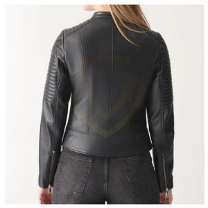 Chaqueta de Cuero para Mujer Hecha en Pakistán con Materiales de Alta Calidad, Ropa de Exterior para Mujer - Product Image 4