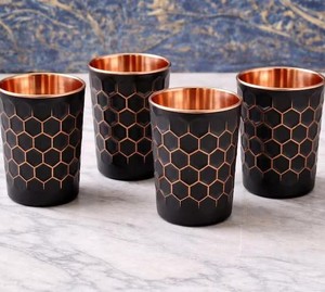 Verre à eau et à boisson en cuivre pur au design classique, verre à vin en cuivre de bonne qualité avec vaisselle en cuivre poli - Product Image 1