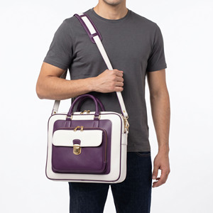 Sac messager pour ordinateur portable en cuir pour homme, sacoche pour ordinateur portable en cuir pour homme avec fermeture éclair, sac pour ordinateur portable de bureau en cuir haut de gamme pour homme - Product Image 3