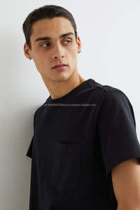 T-shirt de luxe de marque pour homme, coupe ample, 100 % coton, grande taille, noir, vente en gros - Product Image 4