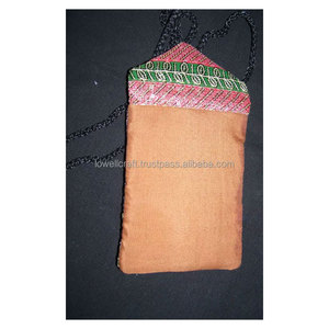Women's Luxury Handmade Ethnic Crossbody Sling Bag <b>Small</b> Strap Sequence Embroidery Border Mobile Phone Hanging Fancy Pouch Case - Product Image 4
