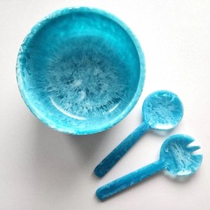 Bol de service en résine époxy de style européen, moderne, luxueux, poli, durable, écologique, personnalisé pour les mariages et les fêtes - Product Image 4