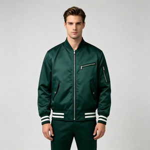 Satin Varsity <b>Jacket</b> Letterman Embroidered Winter Active Baseball <b>Jacket</b> New Wholesale Professional OEM - Product Image 5