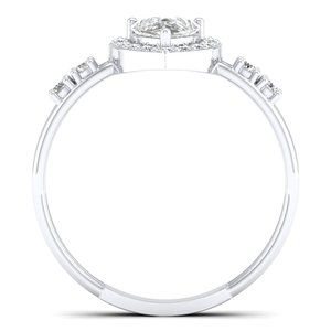 Anillo de compromiso solitario REYES Classic de plata de ley 925 con moissanita de corte brillante en forma de pera de 0.88 quilates, joyería fina para ella. - Product Image 4