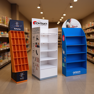 Présentoir sur pied à 4 niveaux en carton ondulé, personnalisable par le fabricant vietnamien, pour panneaux d'affichage - Idéal pour la vente au détail - Product Image 2