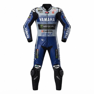 Combinaison de course professionnelle Ramaha pour homme, sur mesure, en cuir de vache/crocodile, avec protection de niveau 2 - Product Image 1