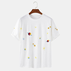 T-shirt vierge en gros personnalisable 100 % coton, avec logo sur mesure pour hommes, t-shirts unis imprimés blancs et noirs - Product Image 2