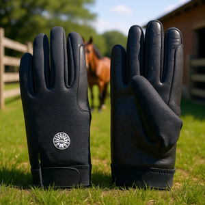 Gants d'équitation professionnels pour femmes TM STARTECH en cuir synthétique avec paume en silicone imprimé, respirants et durables - Product Image 3
