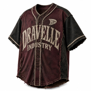 DRAVELLE INDUSTRY Maillot de baseball pour garçons à manches courtes en maille polyester respirant avec boutons sur le devant, vêtements de sport coupe classique - Product Image 2