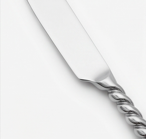 Ensemble de couverts en acier inoxydable avec manche torsadé, cuillère, fourchette, couteau, finition miroir haute brillance, compatible lave-vaisselle, design minimaliste, usage domestique - Product Image 2