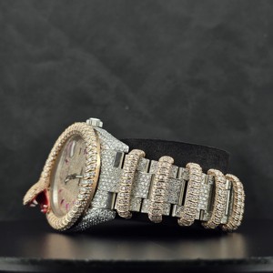 Reloj Mecánico de Acero Inoxidable Color Oro Rosa con Diseño de Serpiente y Esfera de Diamantes Moissanite, Estilo Hip Hop para Hombre, de Lujo con Fecha Automática - Product Image 4