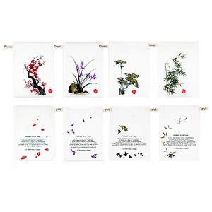 Toalla Hwangsil K Sagunga con Motivo de Cuatro Plantas Graciosas, Toalla de Mano Tejida de Algodón Premium para Baño - Product Image 2
