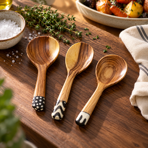 Cuchara de servir de madera hecha a mano con mango de resina, fabricante |   Utensilios de Cocina Personalizados al por Mayor, OEM, ODM - Product Image 5