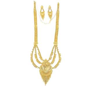 Juego de Collares Rani Haar de Oro Micro de 14K, 18K, 24K al por Mayor, Diseño Tradicional, Juego de Collares Nupciales, Juego de Joyería de Latón con Diseño Floral - Product Image 2