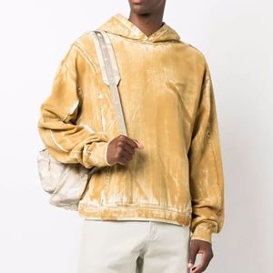 Sweat-shirts décontractés pour hommes, effet délavé, tissu en coton respirant et confortable, streetwear de haute qualité pour la saison hivernale - Product Image 2