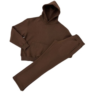 ชุดวอร์มผ้าคอตตอนหนาและกางเกงวอร์มสำหรับผู้ชายผ้าโพลีเอสเตอร์เนื้อนุ่มหนาโอเวอร์ไซส์มีกระเป๋า - Product Image 1