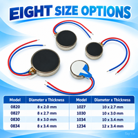 Moteur vibrant à monnayeur 3V DC, diamètres 8mm, 10mm, 12mm, fil de 30mm, pour appareils haptiques portables, référence 1027 1034, vente en gros