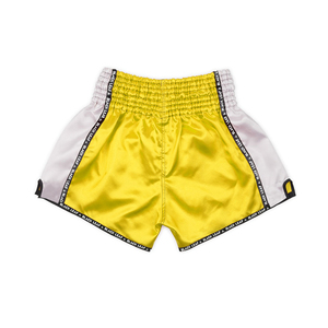 Shorts de Muay Thai personnalisés avec logo vert, unisexe, pour adultes, vêtements de boxe, coupe classique, broderie imprimée, 100% soie, légers et respirants - Product Image 3