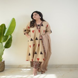 white christmas dresses Blue Kalamkari Dress – baisacraft main image 1