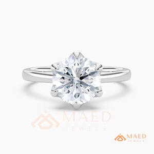 925 Sterling <b>Silver</b> Round Moissanite <b>Solitaire</b> <b>Ring</b> Lab Grown Diamond Engagement <b>Ring</b> Fine Jewelry Women - Product Image 5