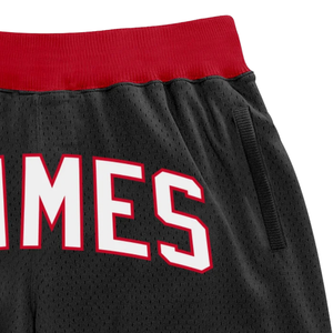 <b>Men</b> Black <b>Red</b> Sublimated Mesh Basketball <b>Shorts</b> Breathable Fabric Basketball Uniform Training Competition Sports Wear Clothing - Product Image 3